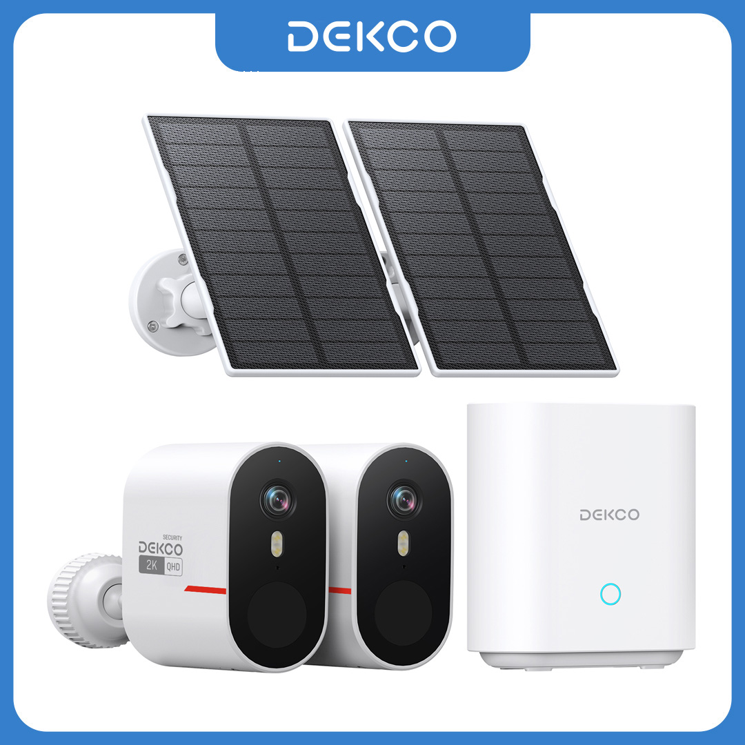 Home Security Google Camera - Dekco 3MP WLAN-Solarkamera-System 2-Kamera-Set Outdoor Drahtloses