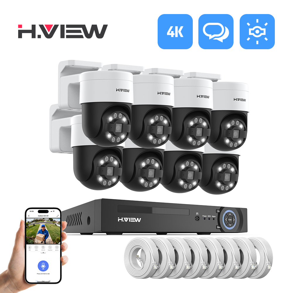 Home Security Upgrades - H.view 8Ch 4K 5MP 8MP CCTV-Überwachungskamerasystem