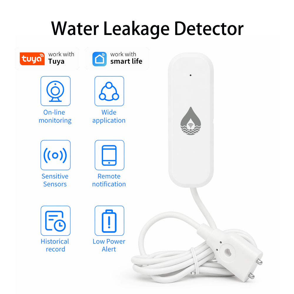 Home Security With Ai - YFK WiFi/Zigbee Wasserleckage-Alarmsensor Tuya Smart Devices