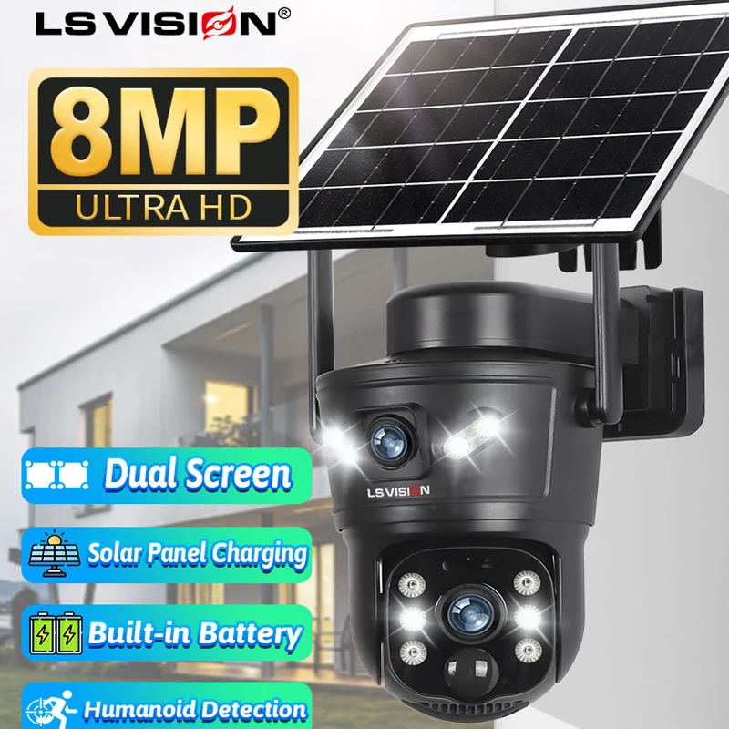 Home Security Wifi Camera - LS VISION 8MP 4G Solarkamera Dual