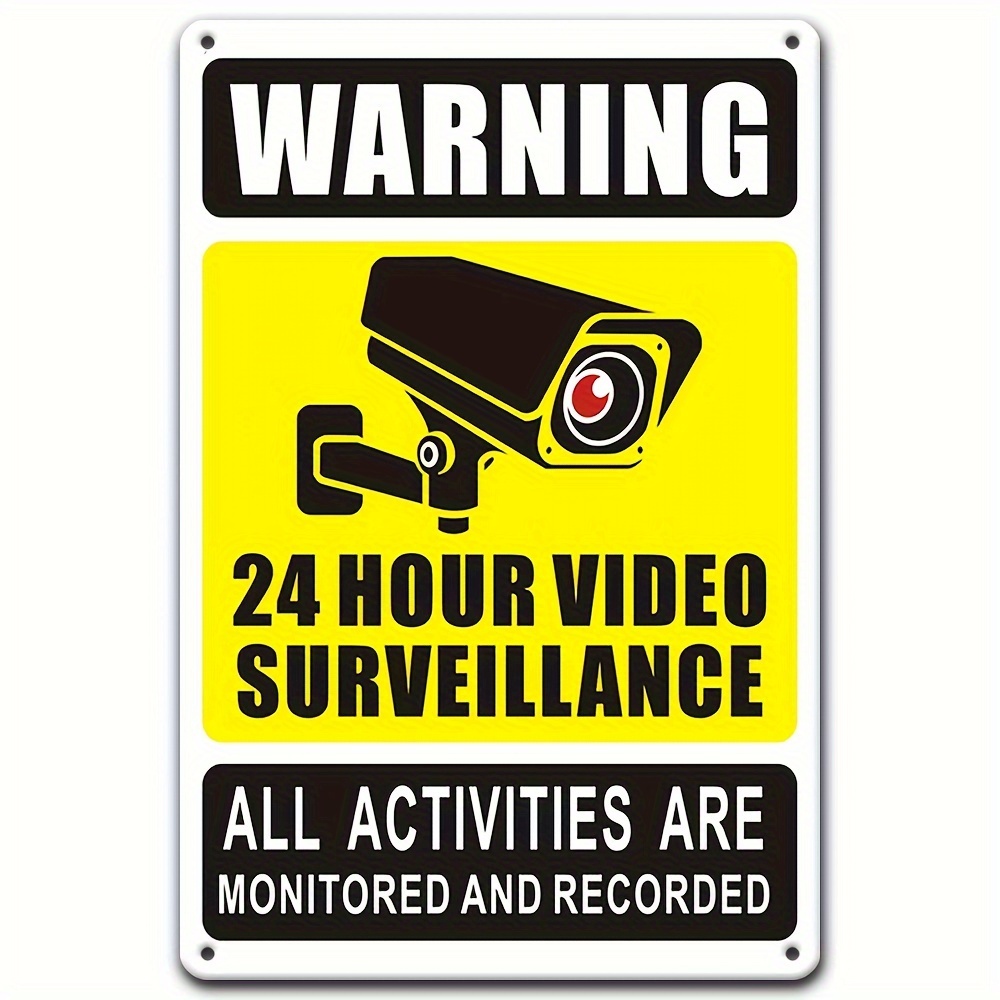 Home Security Upgrades - 24/7 Videoüberwachungs-Warnschild – robustes Eisenmetall mit