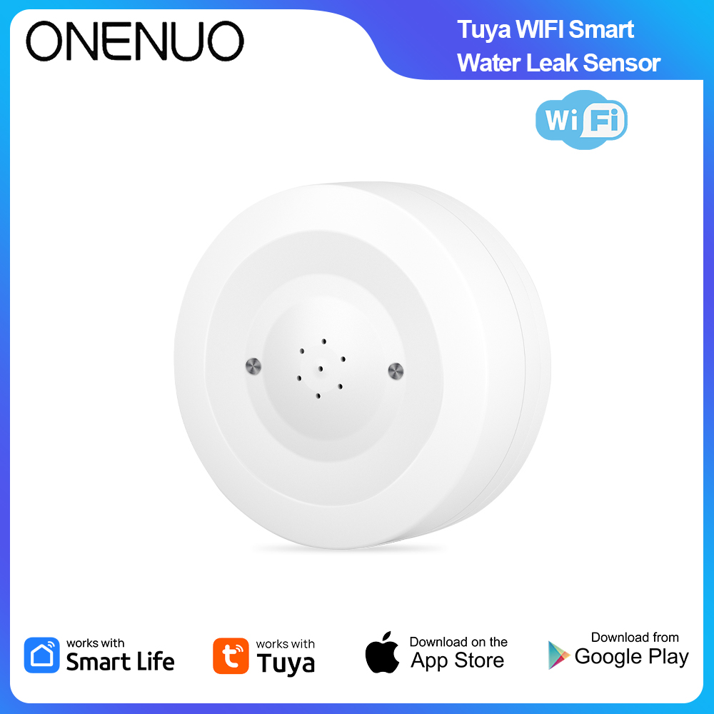 Home Security With Ai - ONENUO WiFi Tuya Wasserleck-Sensor, Überschwemmungs- und