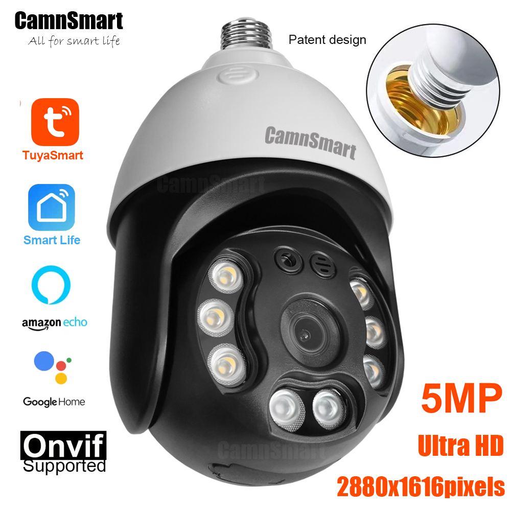 Home Security Google Camera - Camnsmart Tuya 5MP Alexa Wifi Birne