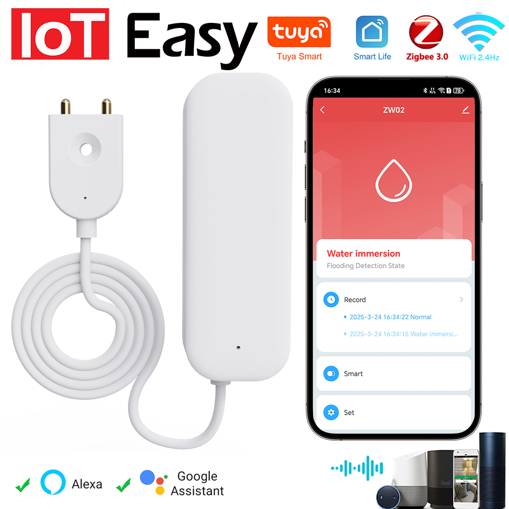 Home Security With Ai - Tuya WiFi ZigBee Wasser Sensor Leckage