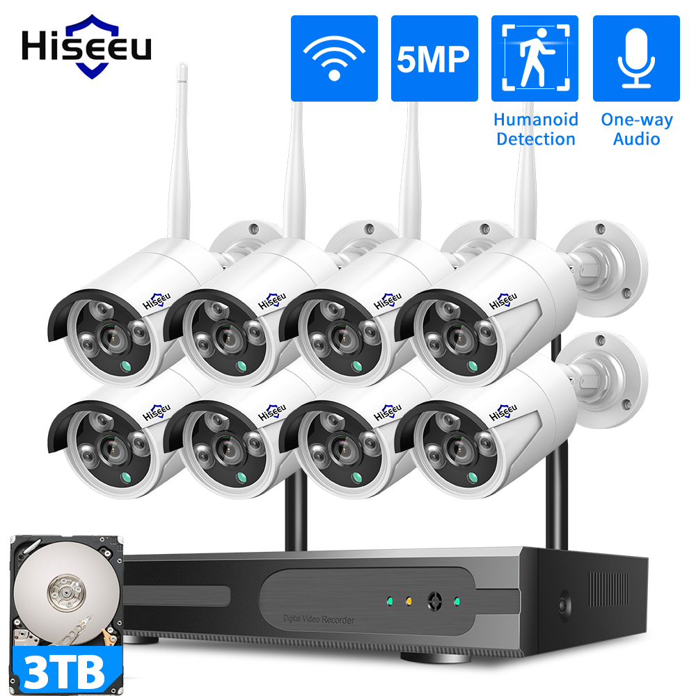 Home Security Wifi Camera - Hiseeu 3/5/8MP WLAN CCTV-Kamera Sicherheitssystem IR