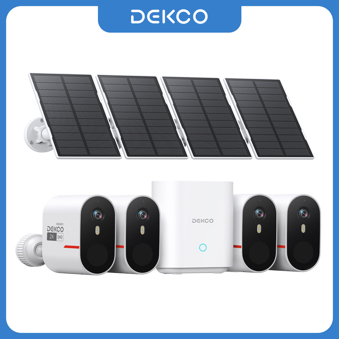 Home Security Wifi Camera - Dekco 3MP WLAN-Solarkamera-System 4-Kamera-Set Outdoor Drahtlose