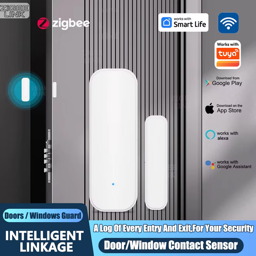 Home Security With Ai - ZigBee Tür- und Fenstersensor, kabelloser magnetischer