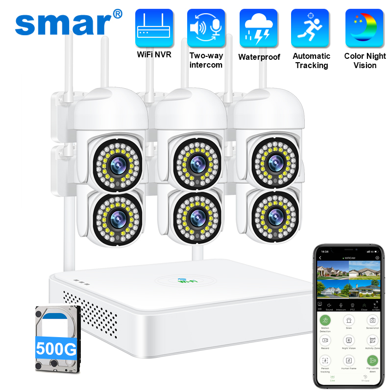 Home Security Upgrades - Smar 3MP Kabelloses CCTV-Sicherheitskamerasystem PTZ WLAN