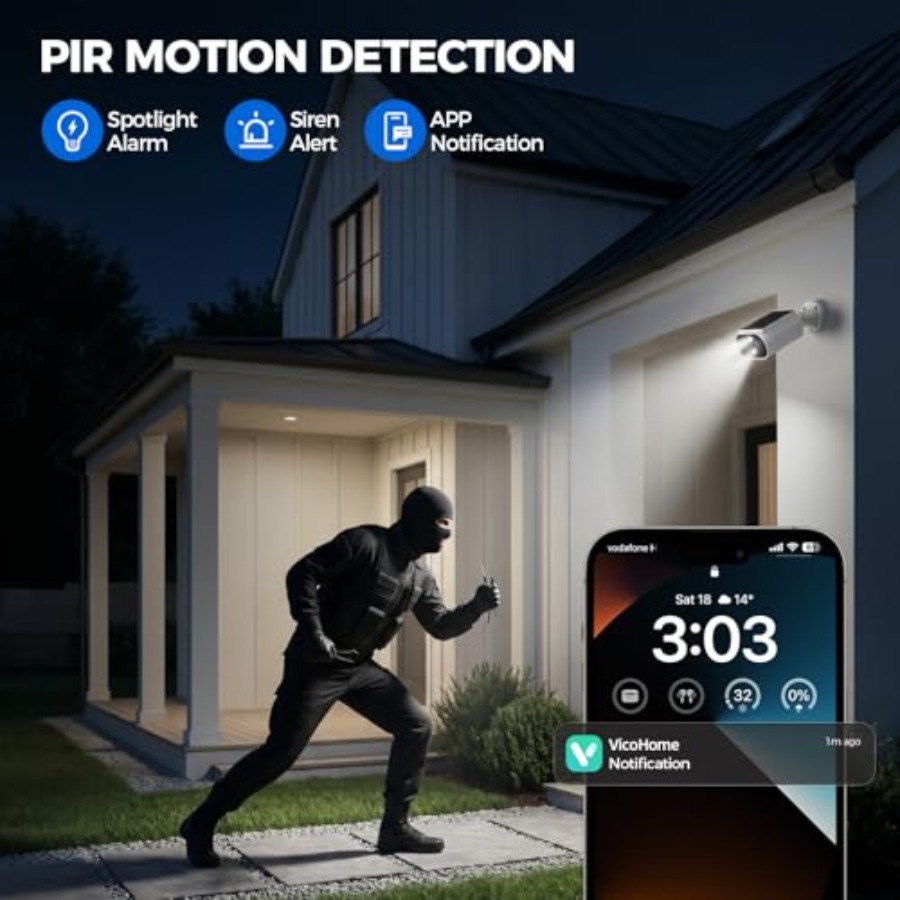 Solarbetriebene Kabellose Auße – Home Security With Ai Bewertung und Preis