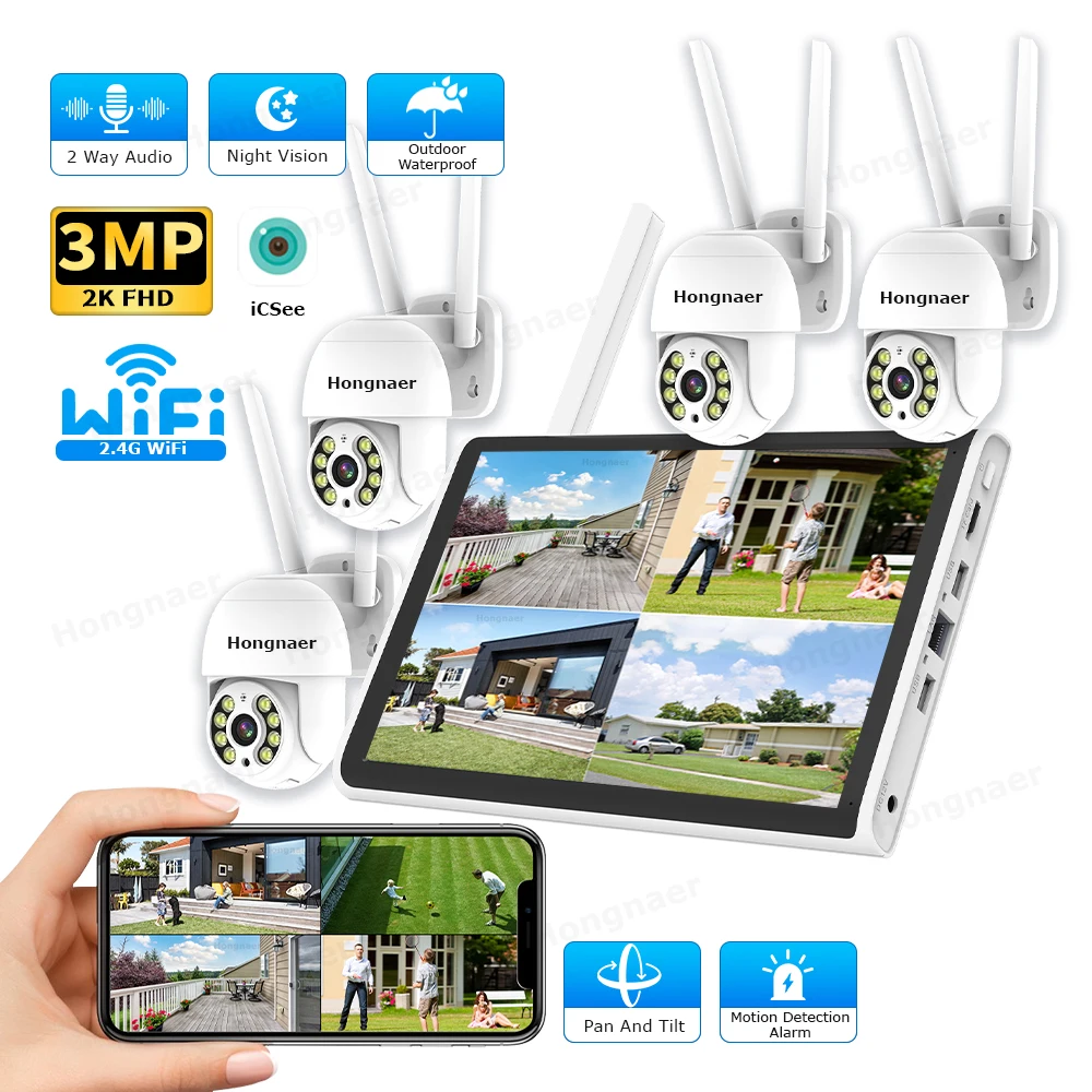 2026 Hongnaer 3MP 4-Kanal WLAN – Home Security Wifi Camera Bewertung und Preis