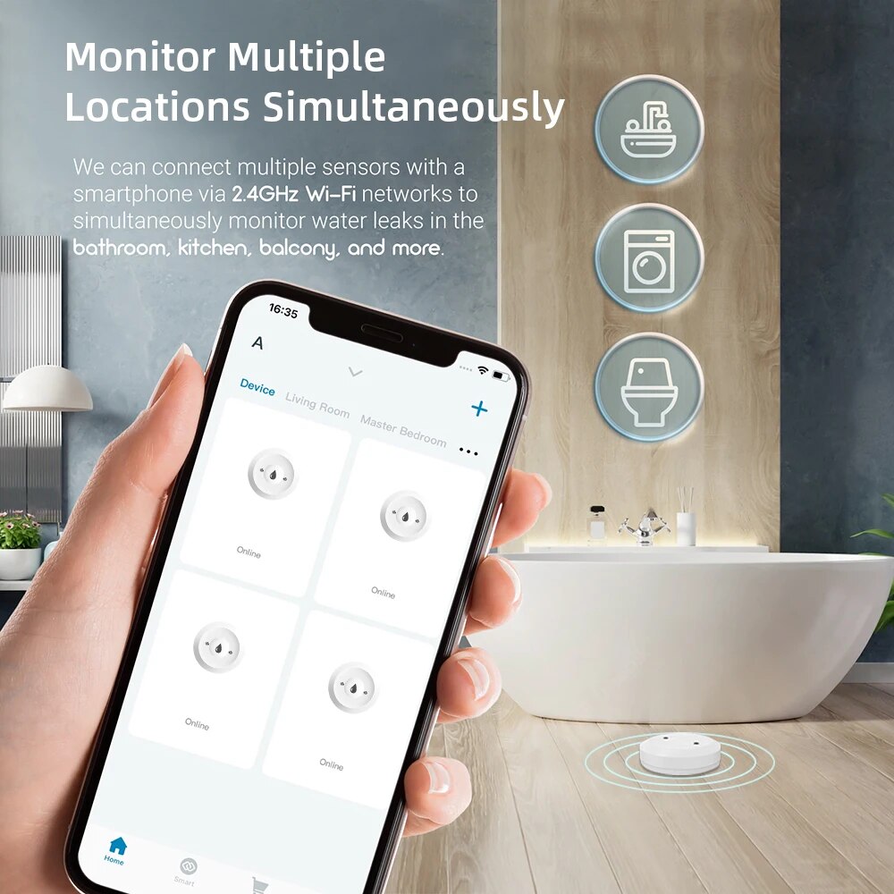 Zigbee Wasserleck-Sensor für T – Home Security With Ai Bewertung und Preis