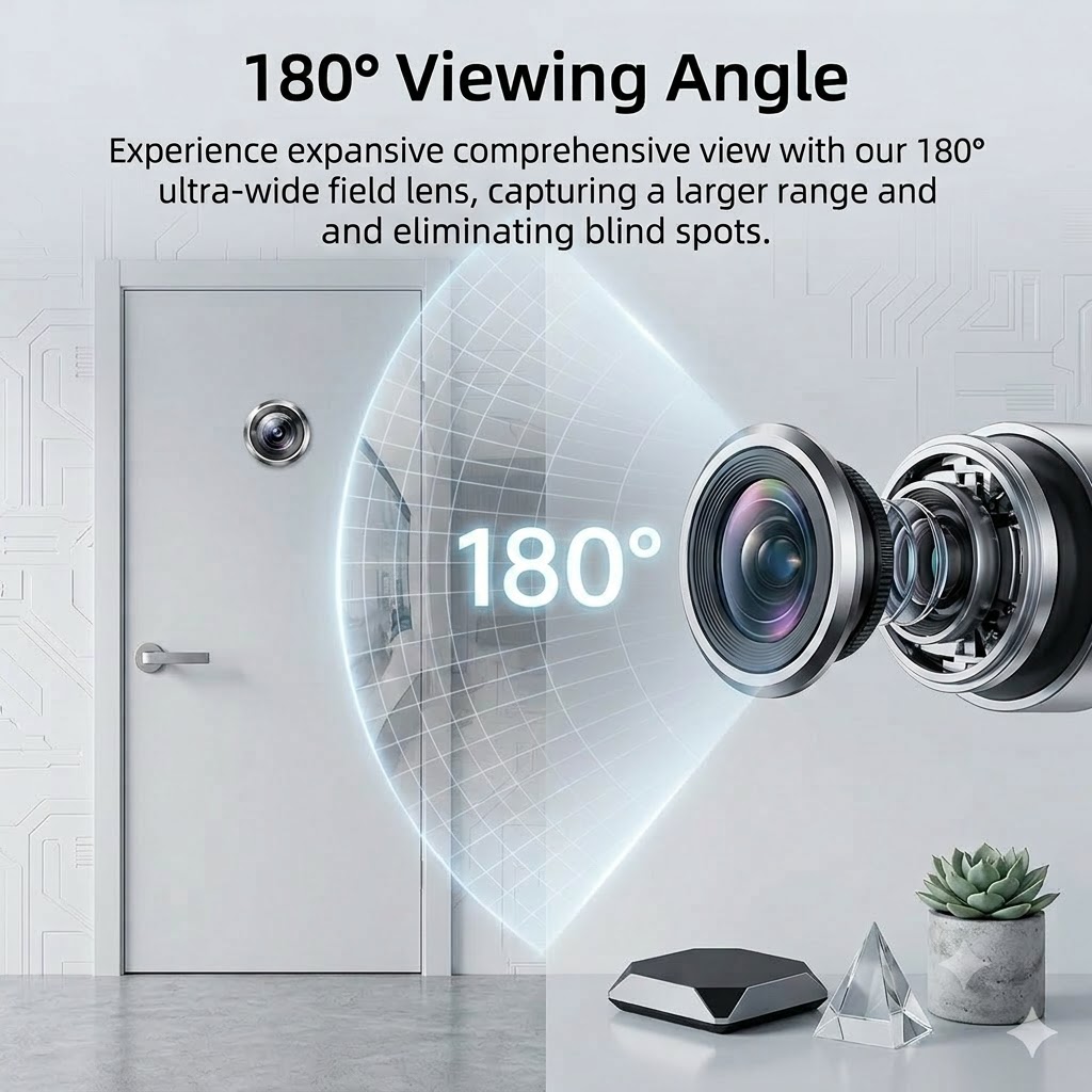 180 °   3MP 2K Türspion-Kamera – Home Security Front Door Camera Bewertung und Preis